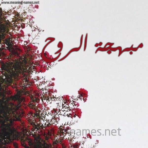 شكل 18 صوره الورد الأحمر للإسم بخط رقعة صورة اسم مبهجة الروح Mbhjh-Al-Rwh